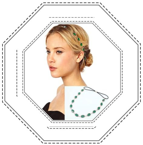 Yean Kopfkette, Haarschmuck, Bohemian-Stil, für Damen und Mädchen (grün)