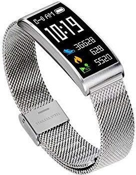 RGFITNESS Pulsera de Actividad Inteligente Reloj Deportivo IP67 para Hombre Mujer con GPS Monitor de Sueño Podómetro Contador Notificación Whatsapps Llamadas,Silver