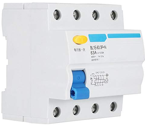 Disjoncteur Tétrapolaire 63A, Différentiel Triphasé, Miniature à Air - Adapté à la Décoration de la Maison et Construction Technique