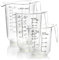COM-FOUR® Set de 3 pièces avec pichets doseurs de différentes tailles - pichets doseurs avec échelle en millilitres