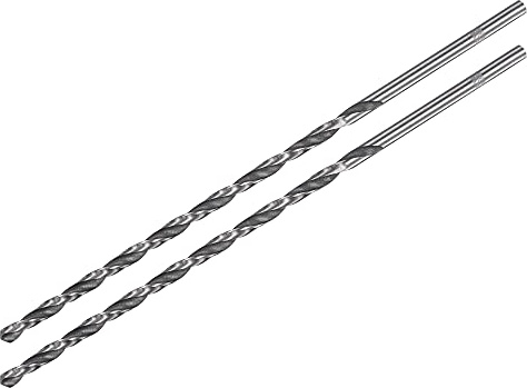 sourcing map HSS(High Speed Steel) Straight Shank Jobber Twist Drill Bit 3mm Drill Diameter 120mm Length for Hardened Metal Woodwork Plastic aluminum alloy 2 Pcs