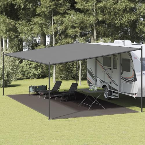vidaXL Tältmatta 400x800 cm antracit HDPE, uteplatsmatta, campingmatta, utomhusmatta, uteplatsmattor, campingmattor