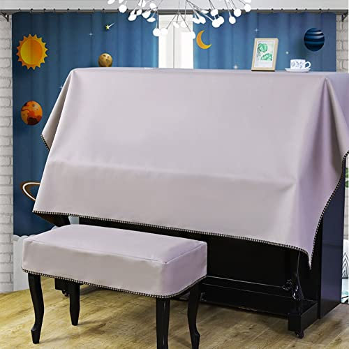 Klavierabdeckung Staubschutz Klavierabdeckung Stoff Volltonfarbe High-End-Licht Luxus wasserdichte Klavierabdeckung Halbabdeckung (Color : A, Size : Piano+Single Stool Cover)