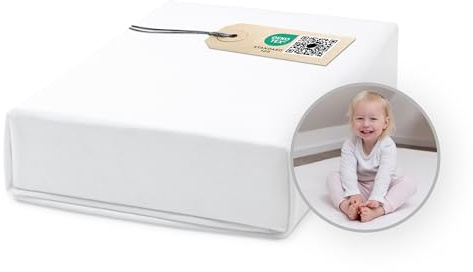 Ehrenkind® Spannbettlaken für Babybett Kinderbett | 100% Bio-Baumwolle Spannbettlaken 70x140 | Atmungsaktives Spannbetttuch (160 g/m²) | Material Oeko-TEX 100 Zertifiziert, 140x70cm WEIß