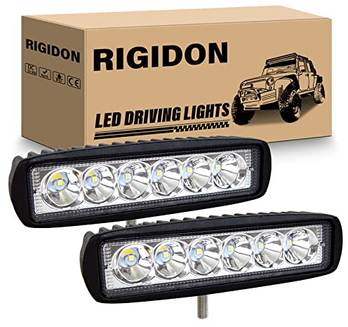 RIGIDON 2PCS 6 Zoll 18W Arbeitsscheinwerfer, 12V 24V Scheinwerfer Arbeitslicht, Offroad Beleuchtung Arbeitslicht Rückfahrscheinwerfer für Auto SUV ATV Traktor LKW 4x4 Nebelscheinwerfer