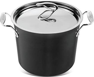 Circulon Style Hard Anodised Stockpot, 24cm/7.6L, Black