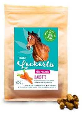 Pferdeleckerli, 500 g natürlicher Pferde-Snack mit Karotte & Hanföl | Mit Kräutern, ohne Konservierungsstoffe, leicht teilbar, ideal als Belohnung beim Training.