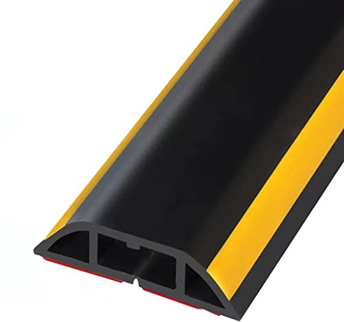 OURECO Kabelabdeckung Boden Selbstklebende Fabrik Praktische Anti-Stress-Bodenkabelabdeckung, Anti-Tritt-Leichtschnitt-Weich-Pvc-Drahtabdeckung Für Den Boden, Kabelhohlraum - 2 * 1 cm / 0,8 * 0,4 Zoll