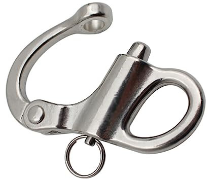 YARNOW Edelstahl Fester Schnappschäkel Mit Feder Schnellverschluss Schäkel Für Segelboot Und Rigging Hochbelastbar Robust Mit Kleinem Stahlspalt
