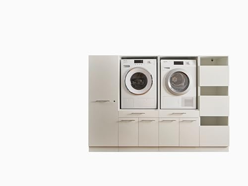 Laundreezy 2X Waschmaschinenschrank, Wäscheschrank und Mehrzweckschrank, Weiß - Waschmaschinen-Überbauschrank TÜV-Zertifiziert mit viel Stauraum - 235 x 162 x 67,5 cm (B/H/T)