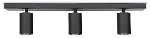 Paco Home Lámpara Techo Salón Mural Focos Basculantes GU10 Luminaria De Techo Moderna Cocina Dormitorio, Farbe_MuVa:Negro, Tipo de luminaria___Tecnología:Tipo 1-3x GU10