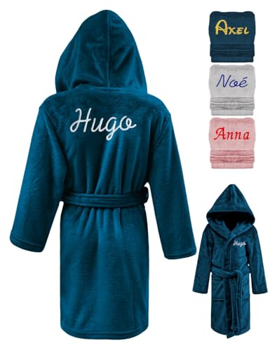 KDO MAGIC Robe de Chambre Enfant Personnalisé Bleu 12/14ans