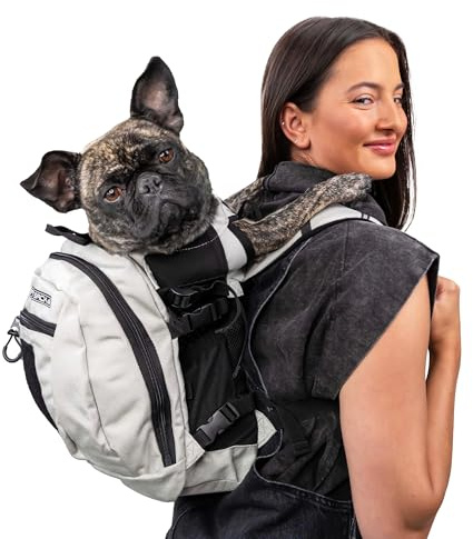 K9 Sport Sack Verstellbarer Hundetragerucksack (S, Plus 2 - Hellgrau)