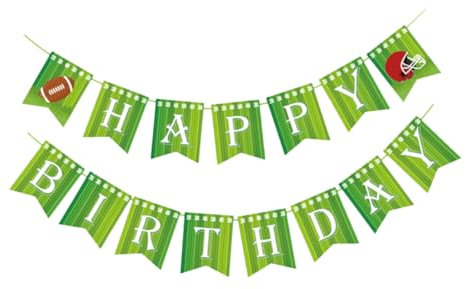 Toyvian 1set Happy Birthday Rugby-themed Decorative Bunting Set Creative Sports Banner for Birthday Party Supplies Unique Green Hanging Flag for Boys and Girls Celebrations