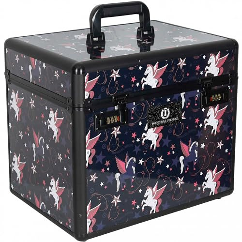 RL24 - Putzbox IRHShiny Imperial Riding | Putzkoffer für Pferde ohne Inhalt | mit Teilwänden & Spiegel im Deckel | Putzkasten in Pixie Dust AOP | Pferdezubehör für die Pferdepflege | 38 x 28 x 32 cm