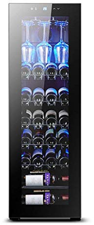 Suuim Enfriador termoeléctrico de Vino Tinto y Blanco de 30 Botellas, refrigerador de Vino Independiente, enfriamiento a Temperatura Constante de 5-18 ° C/enfriamiento de Aire por conducto Doble/Q