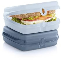 Tupperware Set di 2 contenitori per sandwich, lavabili in lavastoviglie e senza BPA (2 contenitori con cerniera)