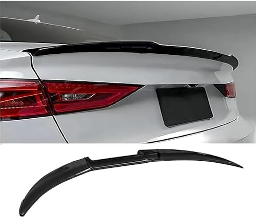 YUEDAM Rear Trunk Spoiler Lip Wings for AUDI A3 Saloon 2013-2019, PVC Boot Lip Tail Wing Car Spoiler Wing Spoiler Rear Styling Accessories,A/Glossy-black