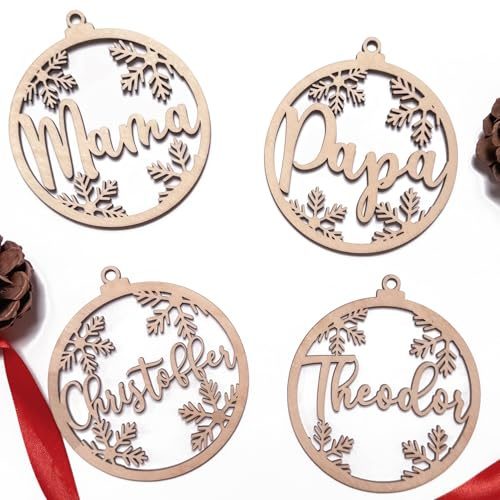 Weihnachtskugel personalisiert mit Namen - Christbaumkugel als Geschenk zu Weihnachten Weihnachtsanhänger Weihnachtsbaum Deko Christbaum (10cm)