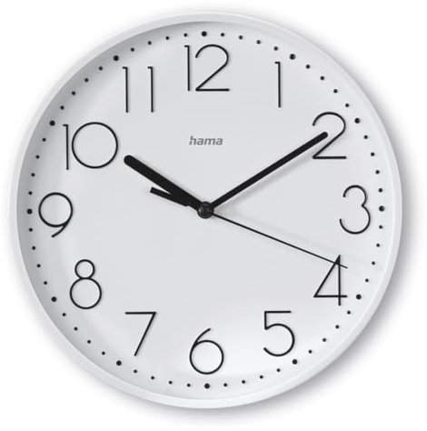 Hama I Reloj de Pared (Salina, Decoración Pared, Diametro 25 cm) Blanco