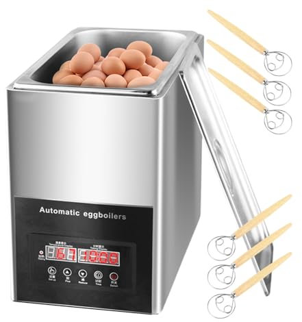 forplubossmmp Macchina Professionale per Cuocere Le Uova - Contiene Fino A 50 Uova, Cuociuova Hot Spring da 800 W, Cuociuova Automatico per Uova Sode, Medie O Sode (con 6 Frullini per Le Uova)