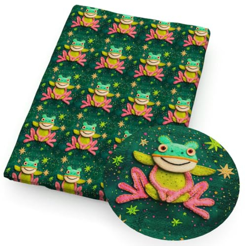 TAMTAK Hirsch Frosch Hund Ananas Seestern Ozean Imitation Stickerei 3D Baumwollstoffe zum Nähen von Stoffkleidern DIY Handwerk Heimtextilien