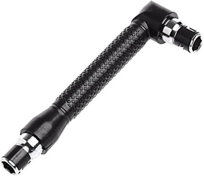 Veemoon Double-Headed l Socket Wrench 1/4-inch Hex Screwdriver Adapter Black 90 Degree Right Angle Tool for Power Drill and Mechanical Use