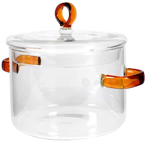 OQHAIR Casserole en Verre, louche, marmite Transparente, cocotte avec Couvercle, cocotte Transparente, marmite de Cuisine, marmites, cuiseur Vapeur pour Bols de Cuisson, marmite à Soupe a
