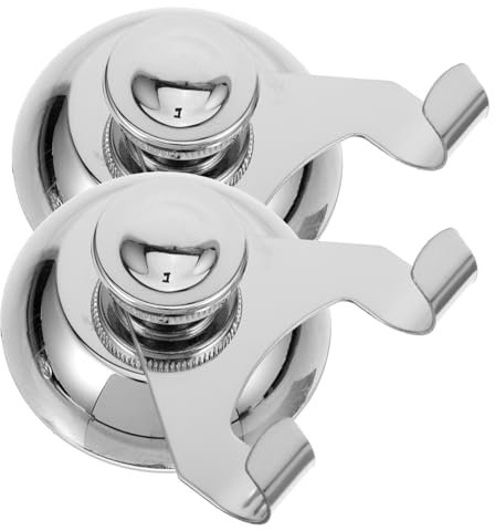 DIYEAH 2pcs Stainless Steel Suction Cup Hook Bathroom Kitchen Wall Hanging Heavy Duty Shower Rack Hooks