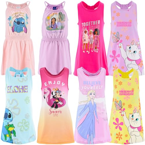 Characters Cartoons - Niña - Cubre disfraz de personajes de dibujos animados Vestido 100% Algodón - Licencia Oficial, 10119 Minnie Fucsia, 8 años