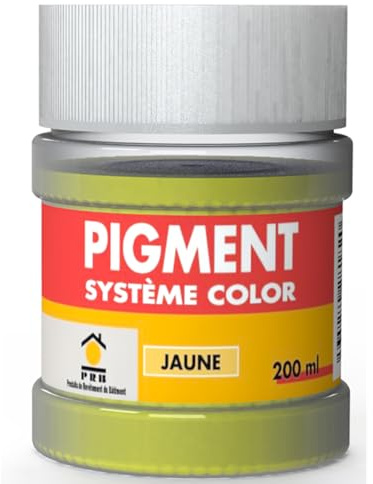 Pigment Concentré 200ml Jaune - Coloration Intense et Durable pour Mortier, Enduits, Plâtre, Joints - Usage Intérieur/Extérieur