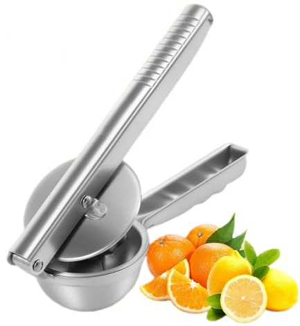 Spremiagrumi manuale, in acciaio inox, per spremere agrumi, succhi di frutta, strumento resistente per arancia, lime, succhi di frutta, cocktail e bevande, 21,2 x 7 cm