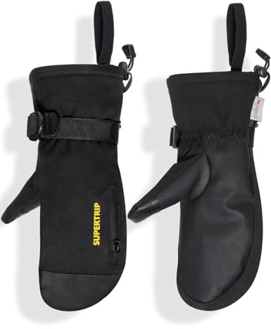 Supertrip Fausthandschuhe für Damen Herren,wasserdichte Skihandschuhe,Touch-Screen Thermo-Fäustlinge Winterhandschuhe,Anti-Rutsch-Snowboard Handschuhe,Warme 3M-Thinsulate Schneehandschuhe fur Winter | wasserdicht, Touch-Screen, rutschfest, 3M Thinsulate, winddicht, innen 5-Finger-Einsatz, Skifahren, Snowboard, Bergwandern
