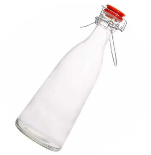 Gatuida Botella Swing Hermética Vidrio Transparente para Fermentación Bebidas Jugos Aceite Cocina