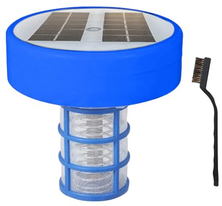 Purificateur d'eau solaire – Générateur d'ions de cuivre avec LED, appareil ioniseur de piscine autonettoyant, énergie solaire, frais et propre | Idéal pour jacuzzi, spa, piscine, étang et extérieur