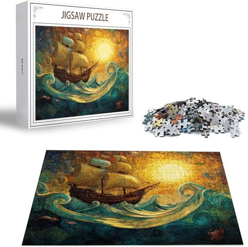 Boot Puzzle 3000 Teile Ozean Puzzle Erwachsene, Holzpuzzle Klassische Puzzles, Jigsaw Puzzles für Erwachsene, Premium Quality Klassische Jigsaw, Geschicklichkeitsspiel für die Ganze Familie H-6081