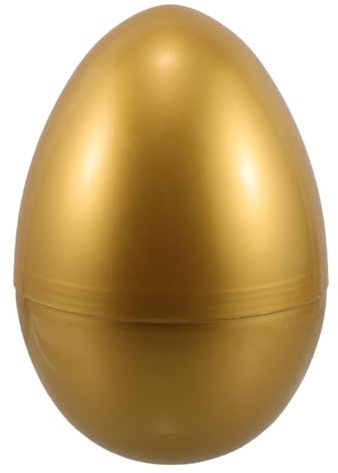 NIYANGLE Plastic Easter Eggs To Fill - 10.22X7.07 Large Empty Easter Egg Hunt Fillable Eggshell - Diy Candy Box Gathering Raffle Supplies Golden