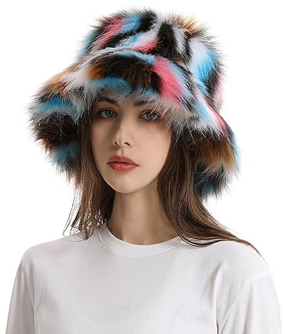 Hsternexy Fellmütze Damen - Fell Russian Hat Plüsch Mütze Flauschige Trapper Pelzmütze Russenmütze Kunstpelz Weich Plüschhut Winter Fellhut Warm Russische Kosakenmütze Trappermützen