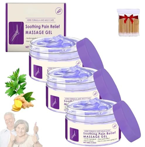 3 piezas Gel Morado Para El Dolor Articular,Crema Calmante For Rodillas, Espalda, Cuello, Manos, Rodillas, Zona Lumbar Y Pies,Para Hombres Y Mujeres