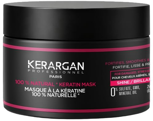KERARGAN - Intensiv Hårmask med Keratin för Skadat Hår - 250ml | Intensiv hårmask med keratin hjälper till att reparera, stärka och skydda skadat eller stressat hår