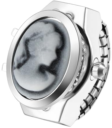 Avaner Ringuhr Damen Elastisches Armband: Moderne Fingeruhr Arabischen Ziffern Frauenuhr Analog Quarzuhr Geschenk für Frauen Perfekt für Arbeit Freizeit