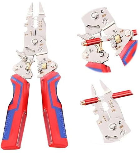 Pince à dénuder pliable 13 en 1 avec testeur de tension, dénudeur de câbles électriques, ciseaux à câbles for couper et tirer les fils