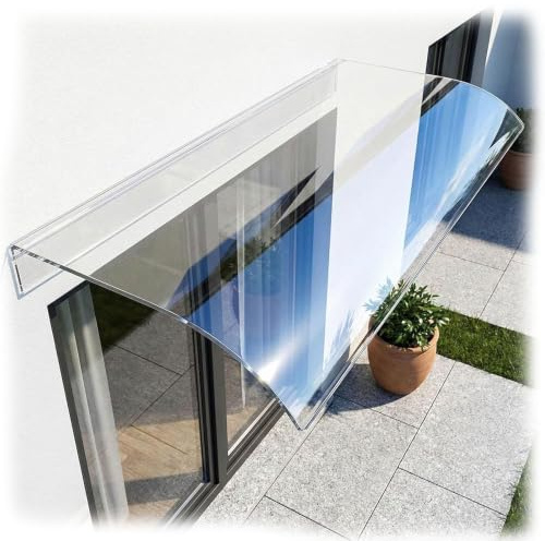 ZYXQQJ Marquise De Porte D'entrée Auvent De Porte Moderne Invisible en Polycarbonate 40 50 60 80 100cm Auvent De Fenêtre Marquise d'accueil(50x100cm/19.7x39.4in)