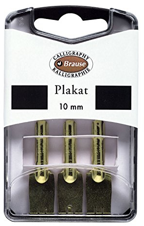 Brause 375510B Packung, mit 3 Feder Plakat 10 mm, ideal für Zeichen und Kalligraphie, 1 Pack