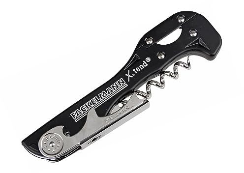 FMprofessional Sacacorchos Camarero, Acero Inoxidable, Acero Inoxidable, Negro, 50 x 50 x 20 cm