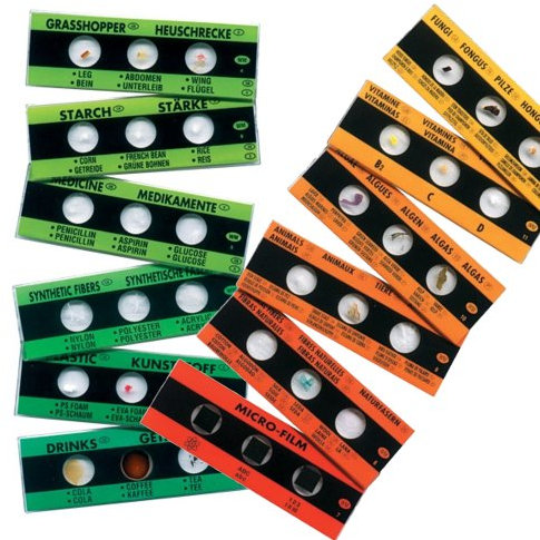 EDU-TOYS 6 Objektträger mit je 3 Präparaten für Schülermikroskope