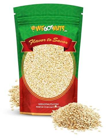We Got Nuts White Hulled Sesame Seeds 5 Lbs (80oz) Bag | No Preservatives Added, Non-GMO, 100% Natural With No Shell | For Baking, Salad Toppings, Cereal, Roasting