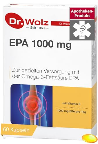 Dr. Wolz EPA 1000 mg – hochdosierte Omega-3-Fettsäure EPA, 60 Kapseln