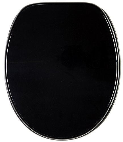 Sanilo Abattant WC frein de chute, Grande sélection de lunettes de toilette avec abaissement automatique, Fixation facile (Noir)