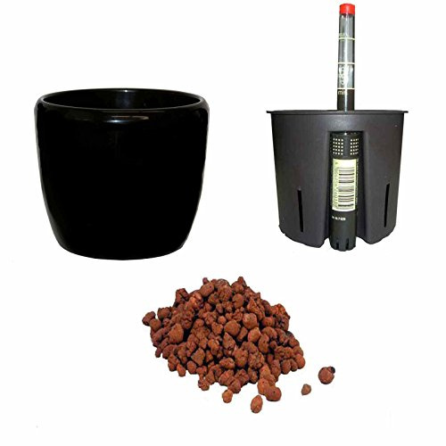 happy nature Set4 Blumentopf Venus schwarz 13/12 Ø 16cm H 14cm+KT+WA+BT